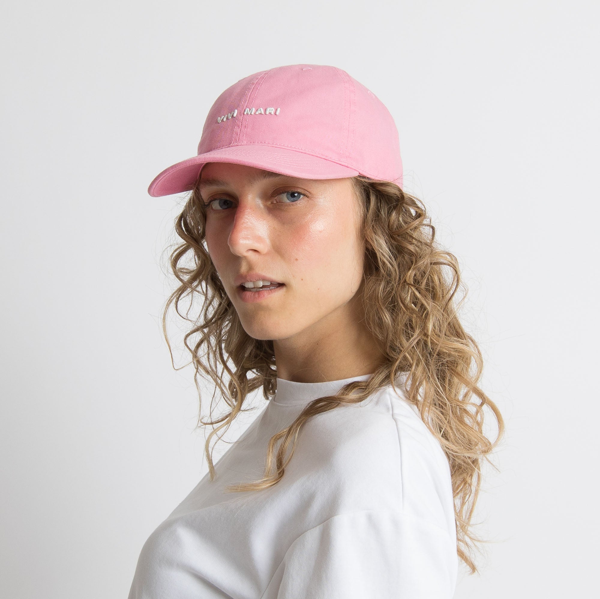 Cap solid soft pink/white - VIVI MARI