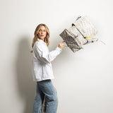 Padded Backpack medium - leo splashes grey/sand - VIVI MARI