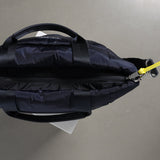 padded tote bag medium + strap basic woven slim - navy - VIVI MARI