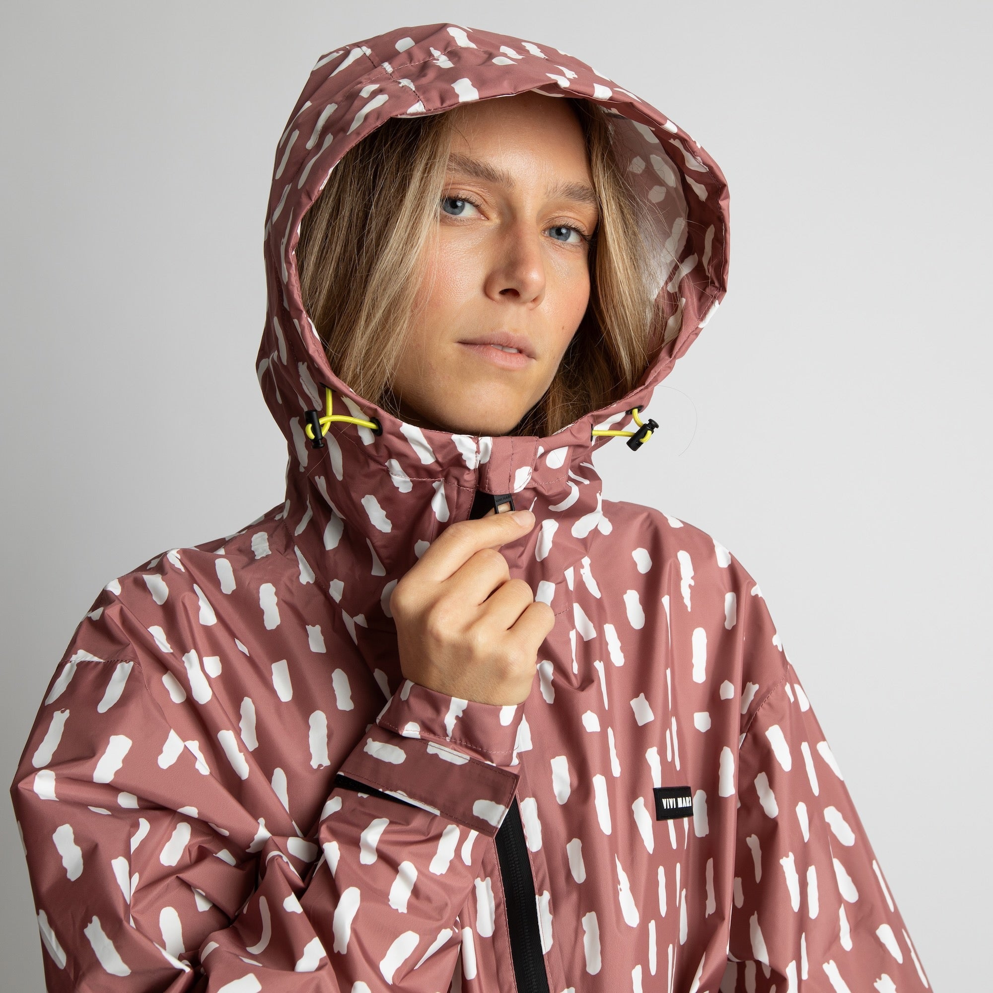 Rain Jacket drops mauve/white - VIVI MARI