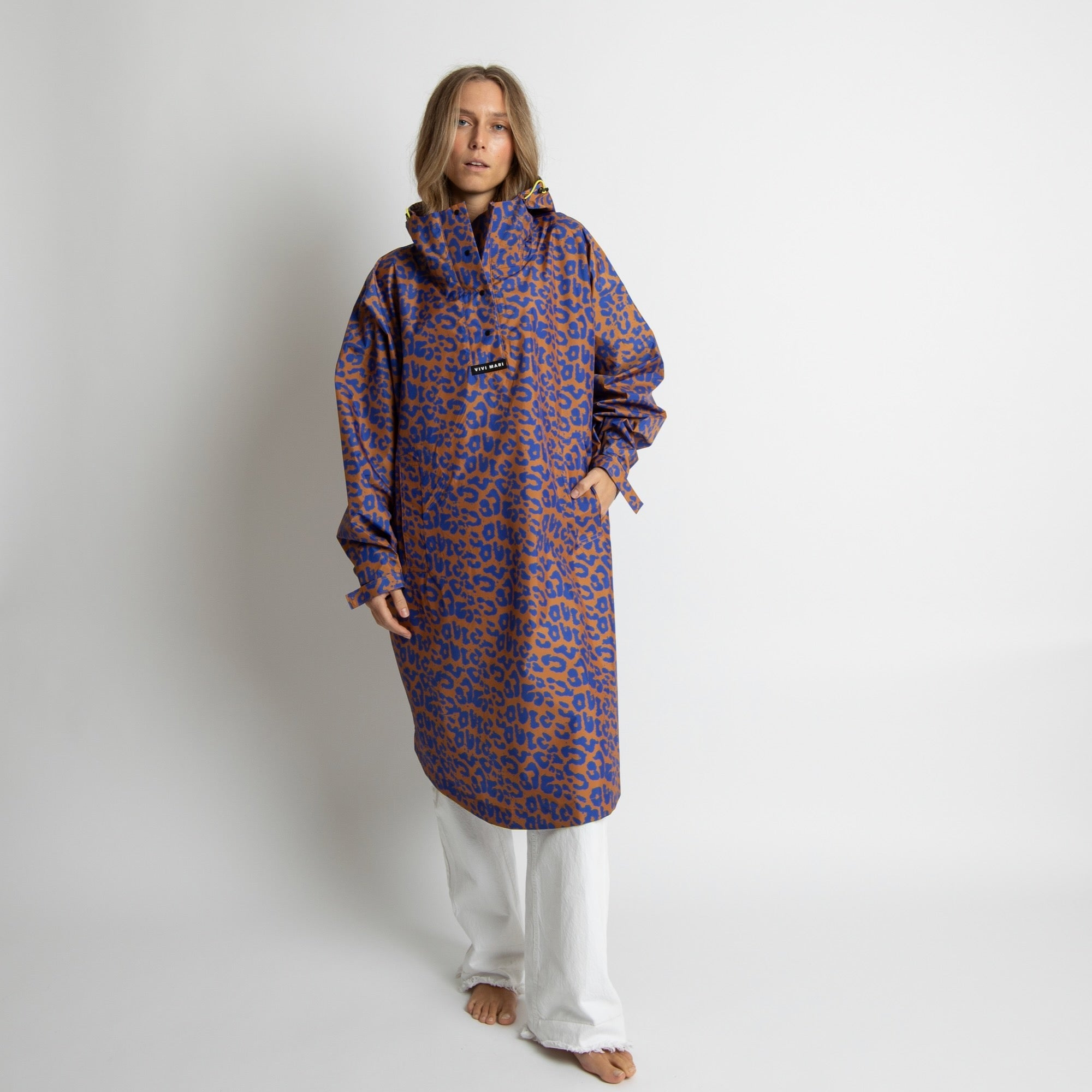 Raincoat leo splashes electric blue/caramel - VIVI MARI