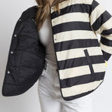 Ultra Light Puffer Jacket black/bold stripes black - sand - VIVI MARI