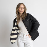 Ultra Light Puffer Jacket black/bold stripes black - sand - VIVI MARI