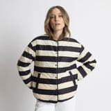 Ultra Light Puffer Jacket black/bold stripes black - sand - VIVI MARI