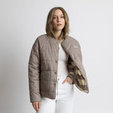 Ultra Light Puffer Jacket mushroom/bold stripes mushroom - sand - VIVI MARI