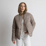 Ultra Light Puffer Jacket mushroom/bold stripes mushroom - sand - VIVI MARI