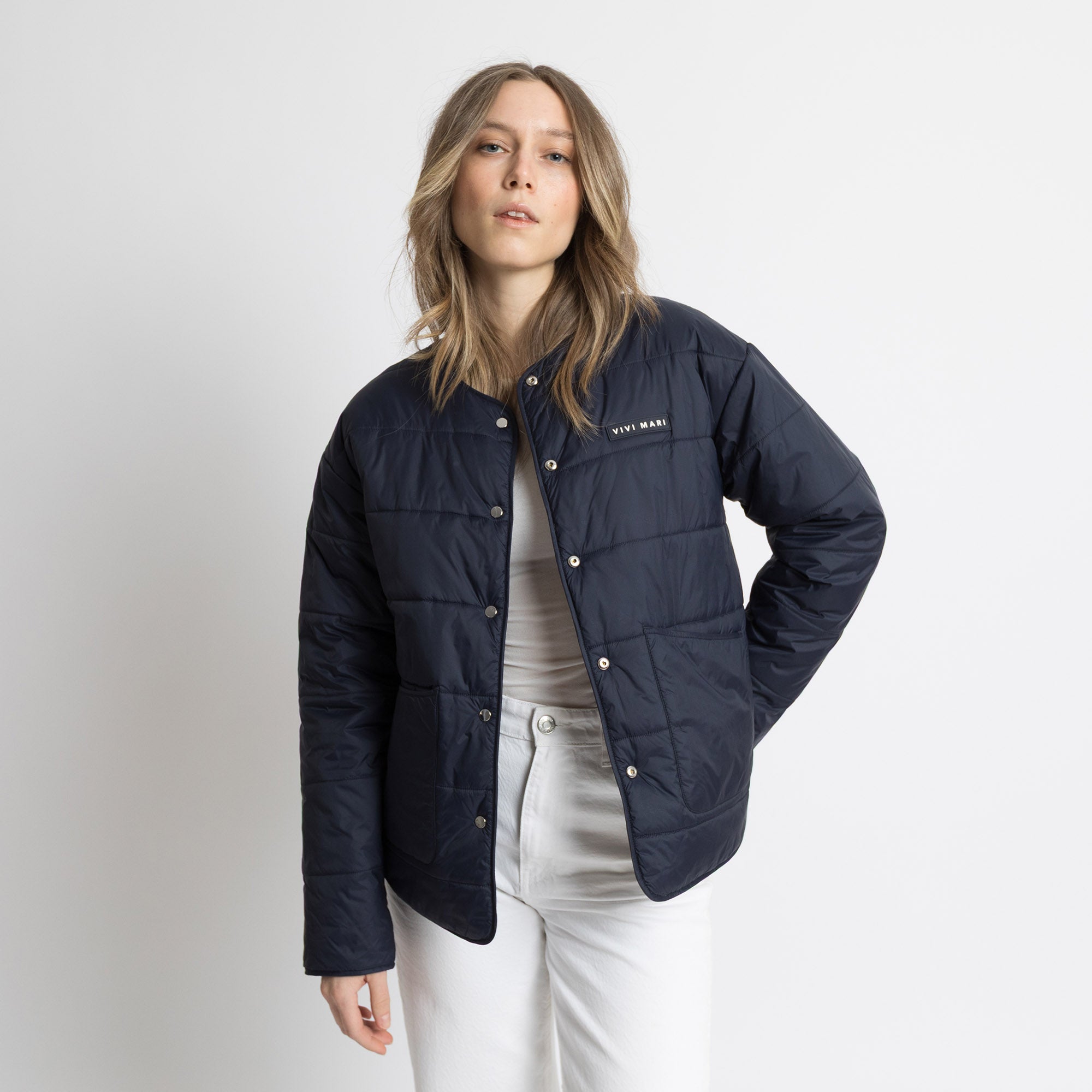 Ultra Light Puffer Jacket navy/leo navy - olive - VIVI MARI