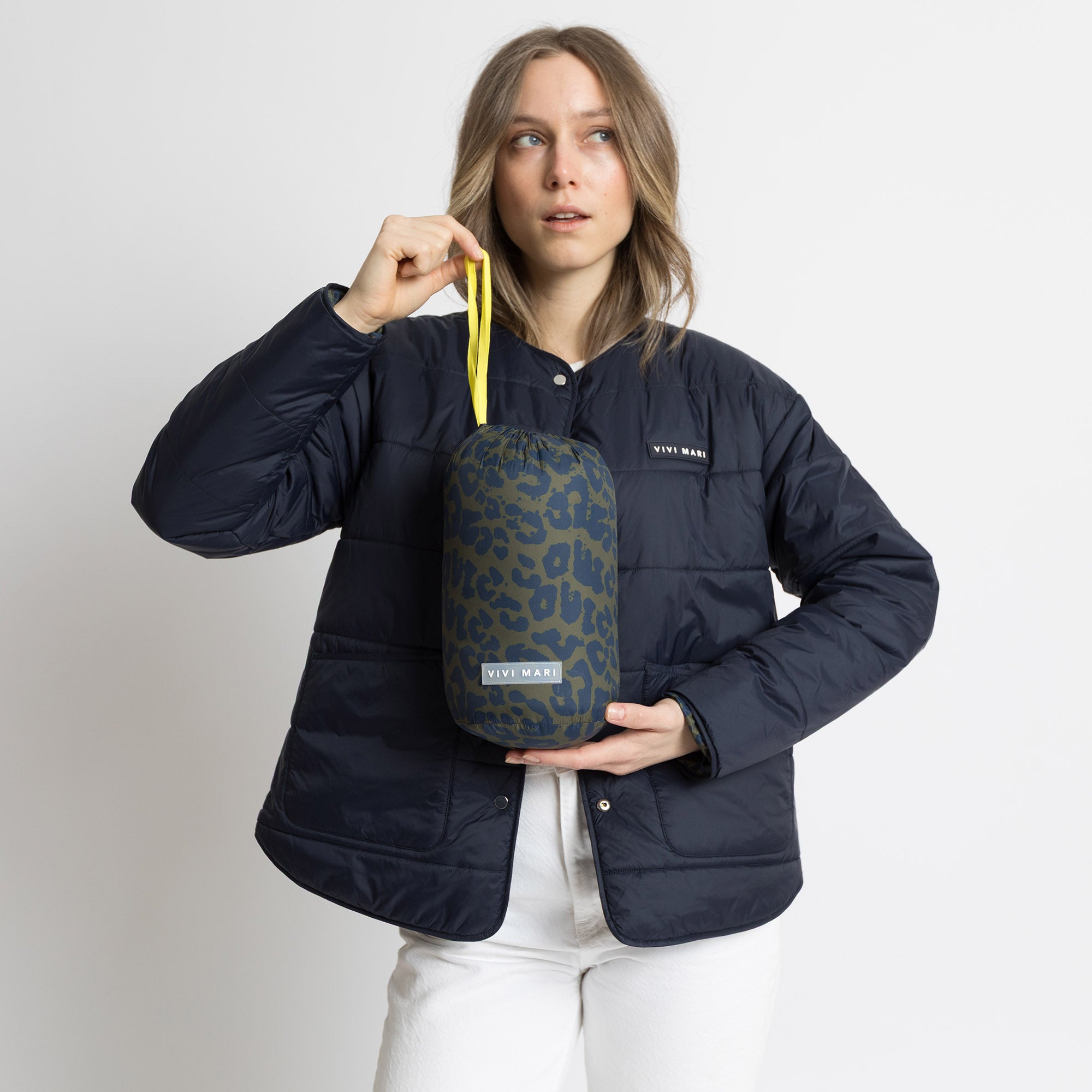 Ultra Light Puffer Jacket navy/leo navy - olive - VIVI MARI
