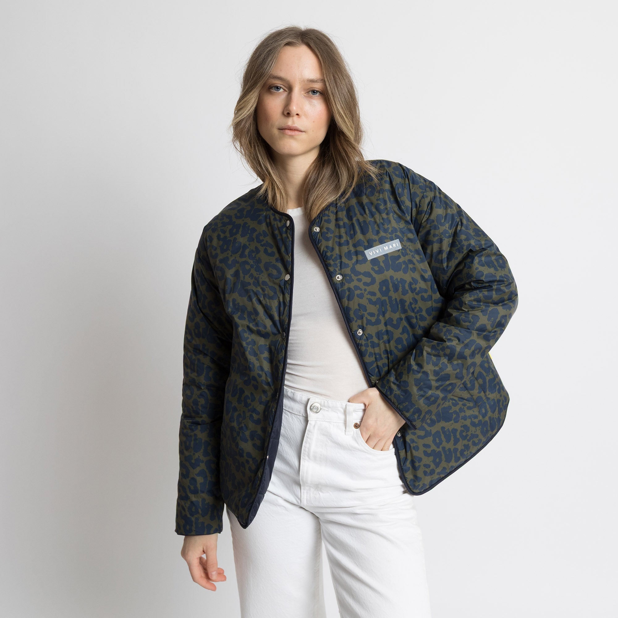 Ultra Light Puffer Jacket navy/leo navy - olive - VIVI MARI