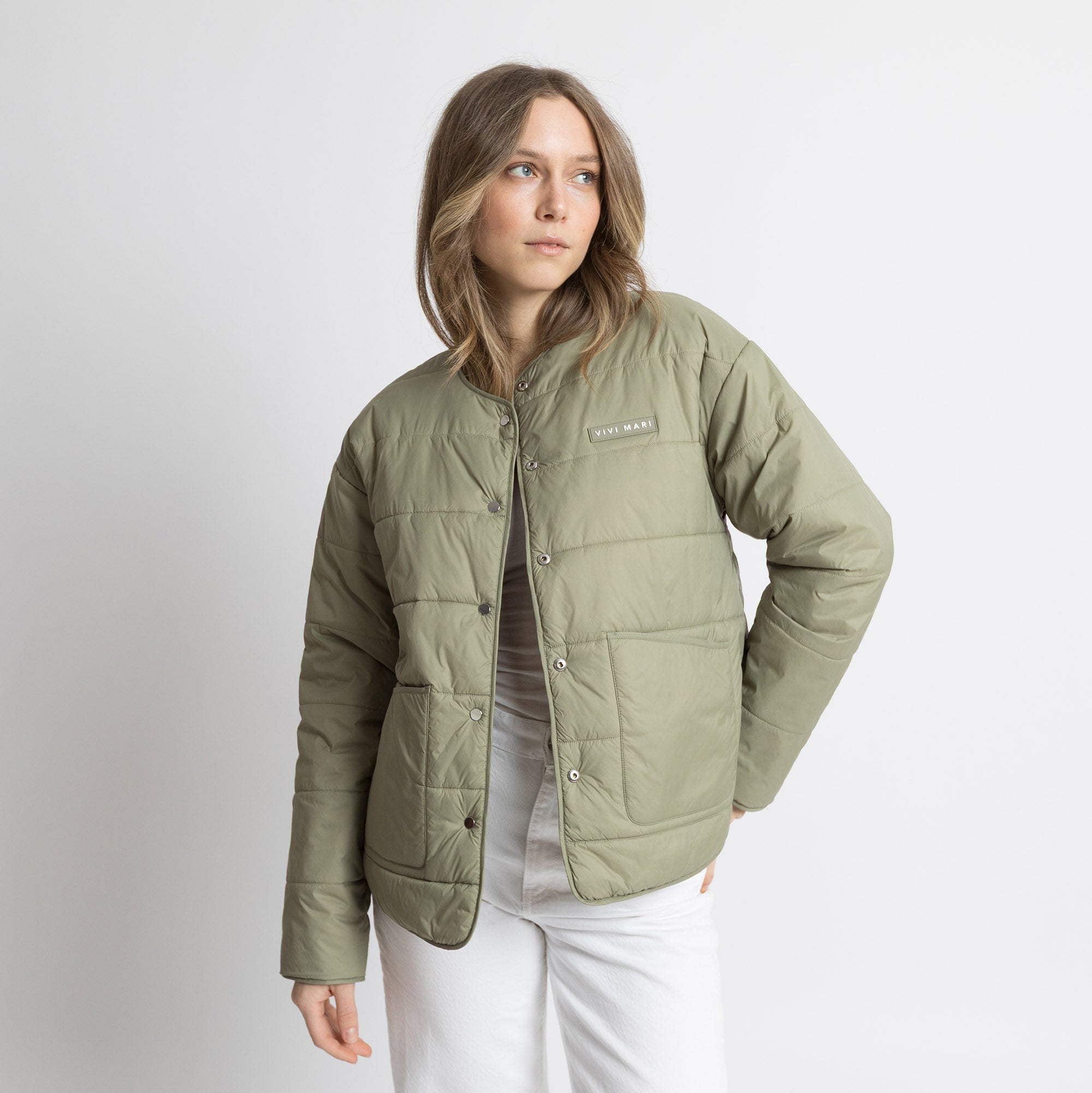 Ultra Light Puffer Jacket pale olive/leo olive - pale olive - VIVI MARI