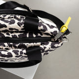 padded tote bag small + strap basic woven slim - leo splashes black/sand