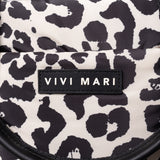 padded tote bag small + strap basic woven slim - leo splashes black/sand