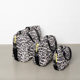 padded tote bag small + strap basic woven slim - leo splashes black/sand