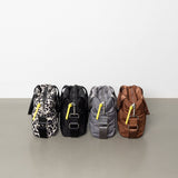padded tote bag small + strap basic woven slim - leo splashes black/sand