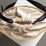 Bucket Bag Straw - black - VIVI MARI