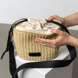 Bucket Bag Straw - black - VIVI MARI