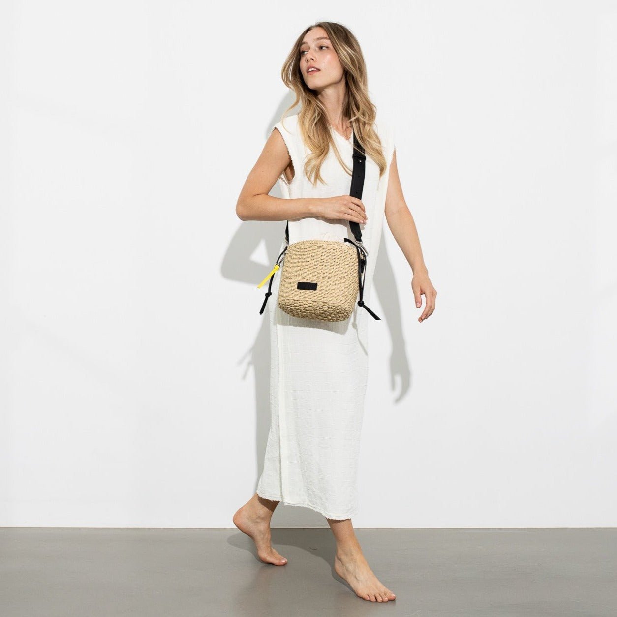 Bucket Bag Straw - black - VIVI MARI