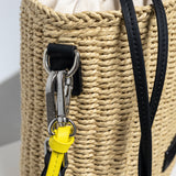 Bucket Bag Straw - black - VIVI MARI