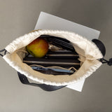 Bucket Bag Straw - black - VIVI MARI