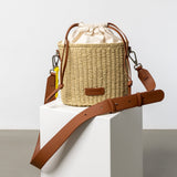 Bucket Bag Straw - tan - VIVI MARI