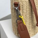 Bucket Bag Straw - tan - VIVI MARI