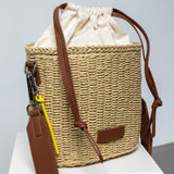 Bucket Bag Straw - tan - VIVI MARI