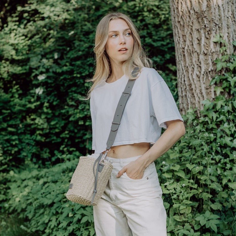Bucket Bag Straw - taupe - VIVI MARI