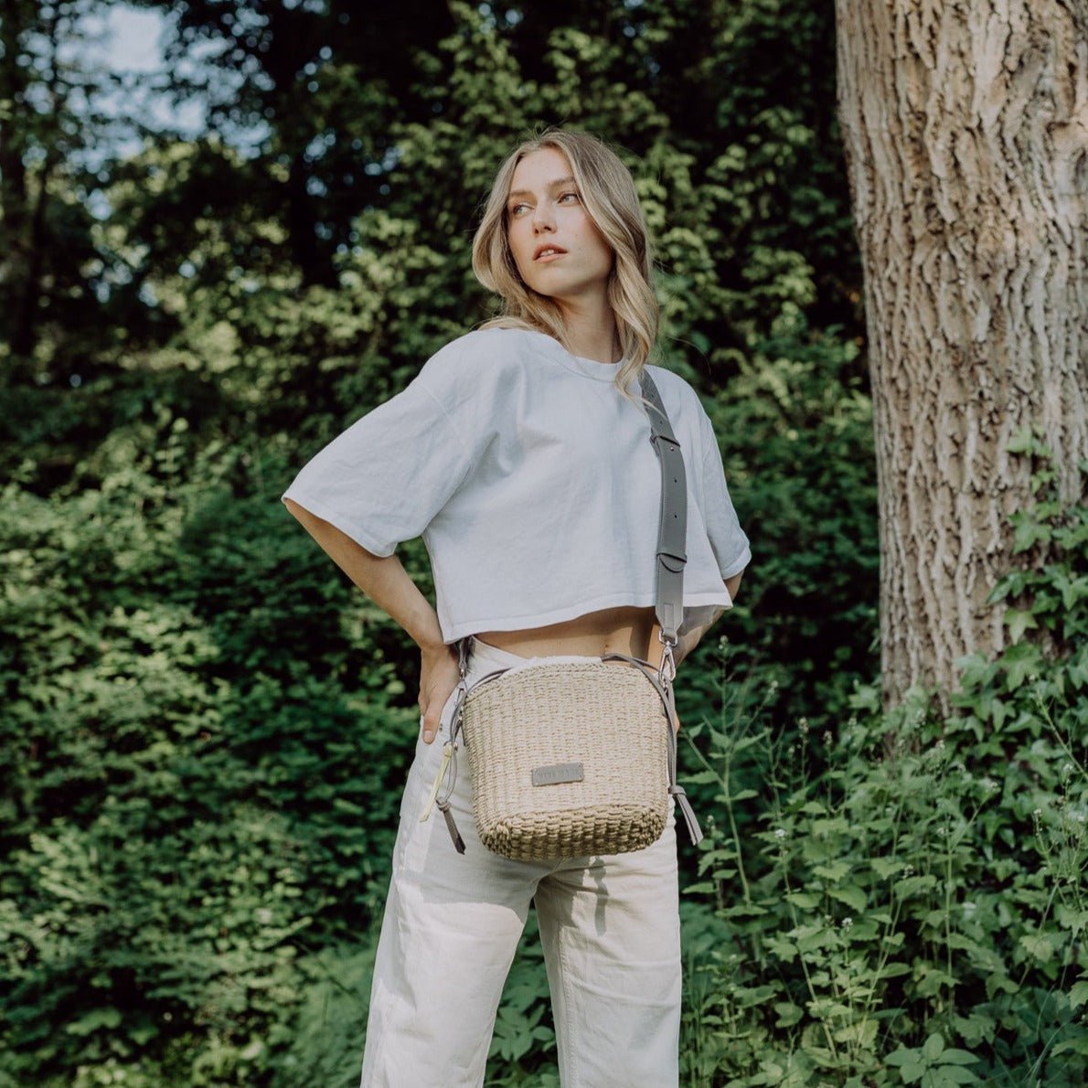 Bucket Bag Straw - taupe - VIVI MARI