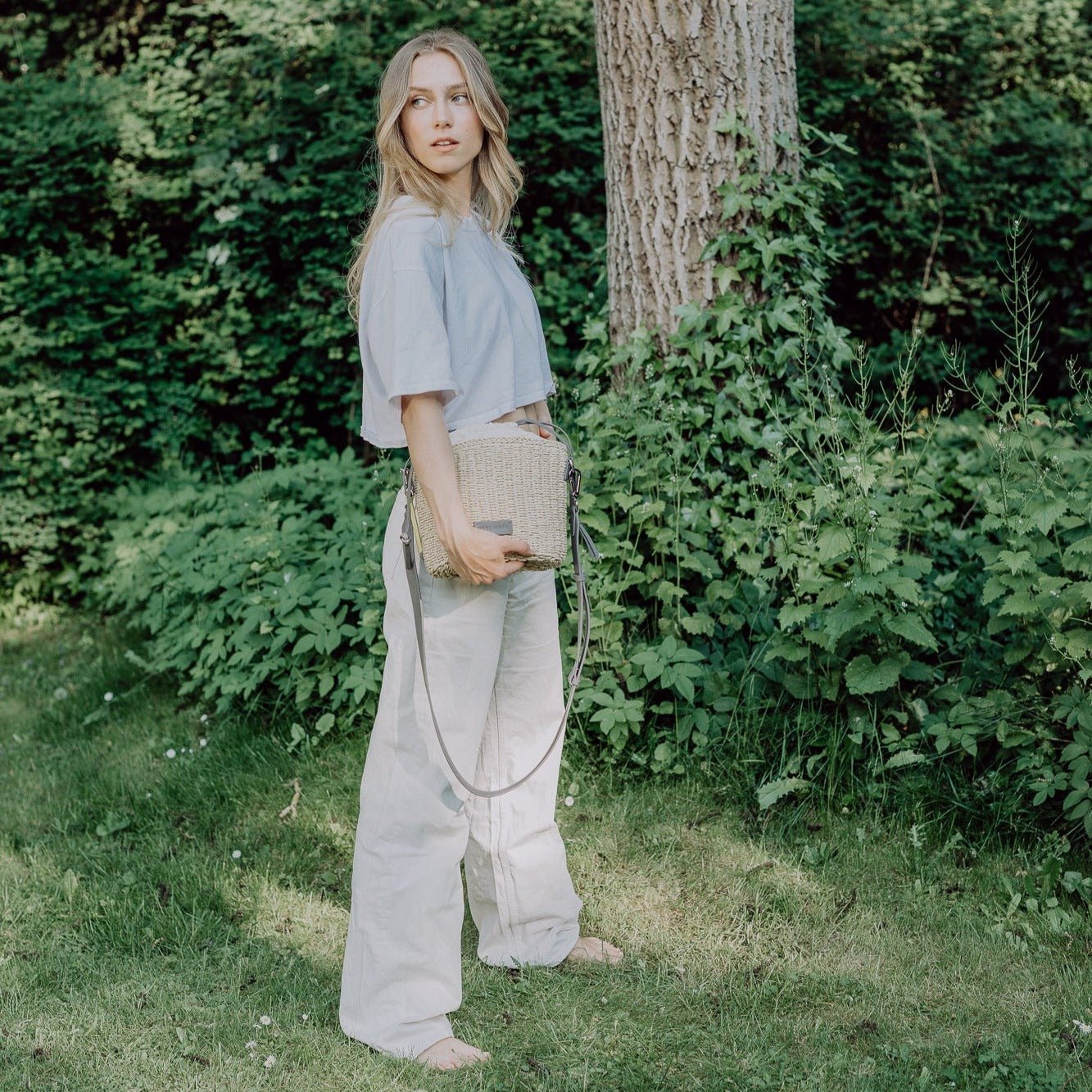 Bucket Bag Straw - taupe - VIVI MARI