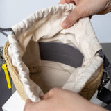 Bucket Bag Straw - taupe - VIVI MARI
