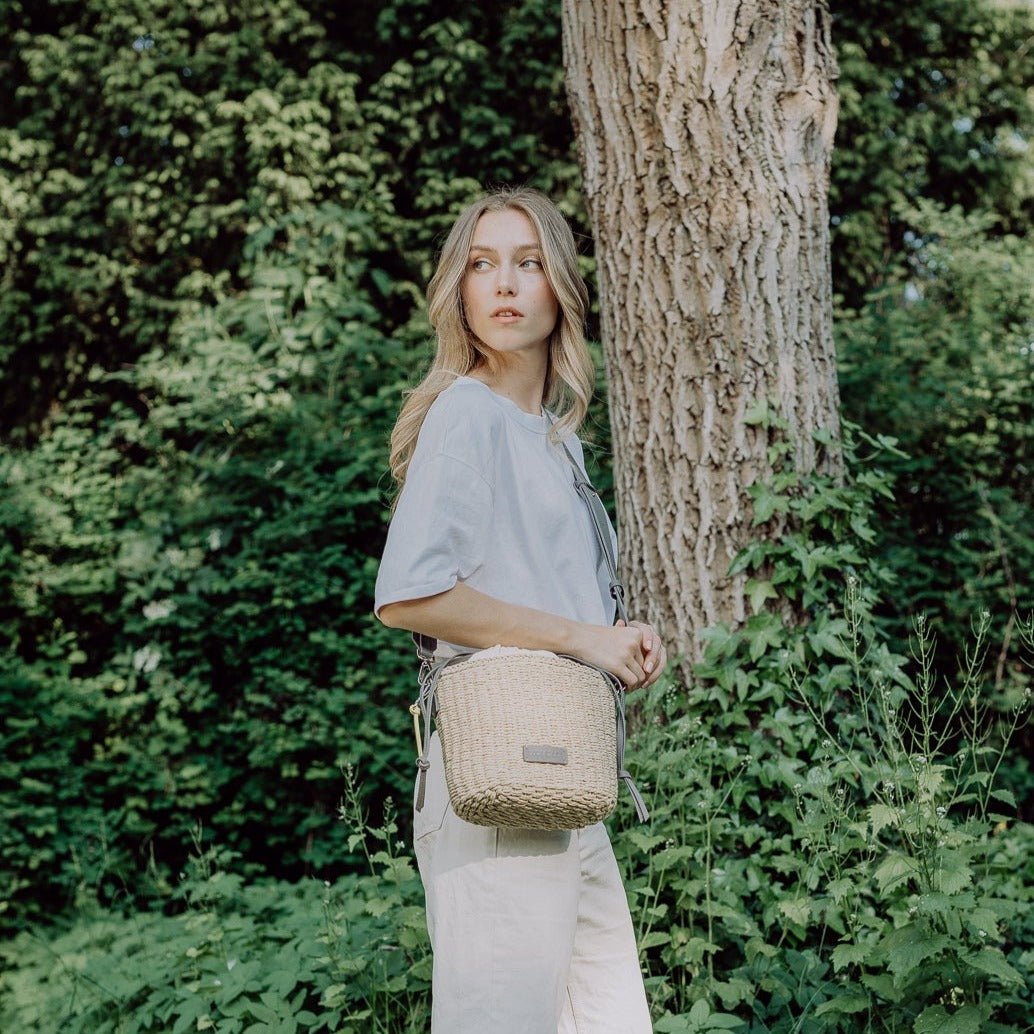 Bucket Bag Straw - taupe - VIVI MARI