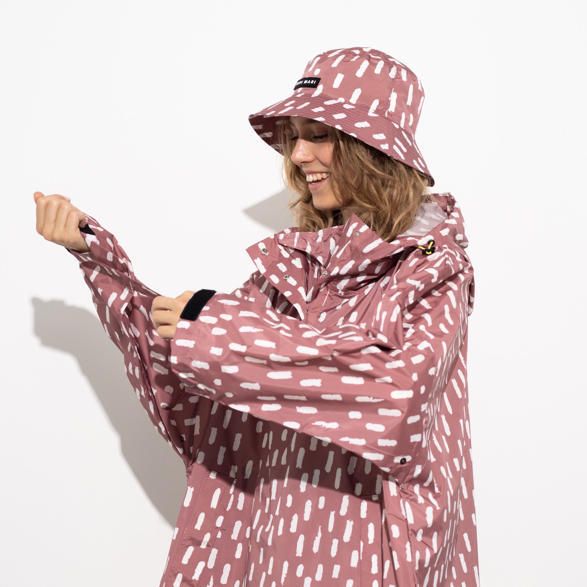 Bucket Hat drops mauve/white - VIVI MARI