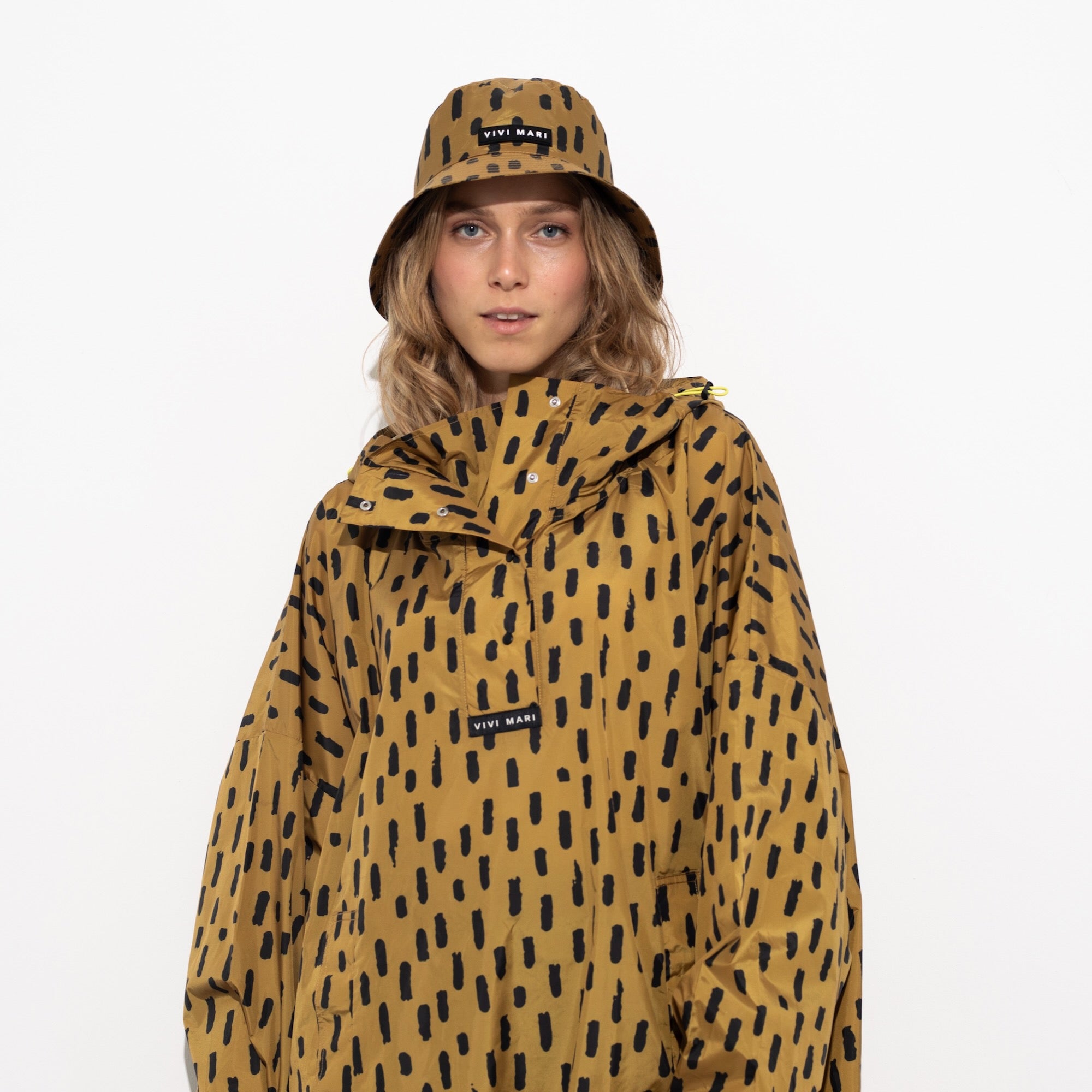 Bucket Hat drops mustard/black - VIVI MARI