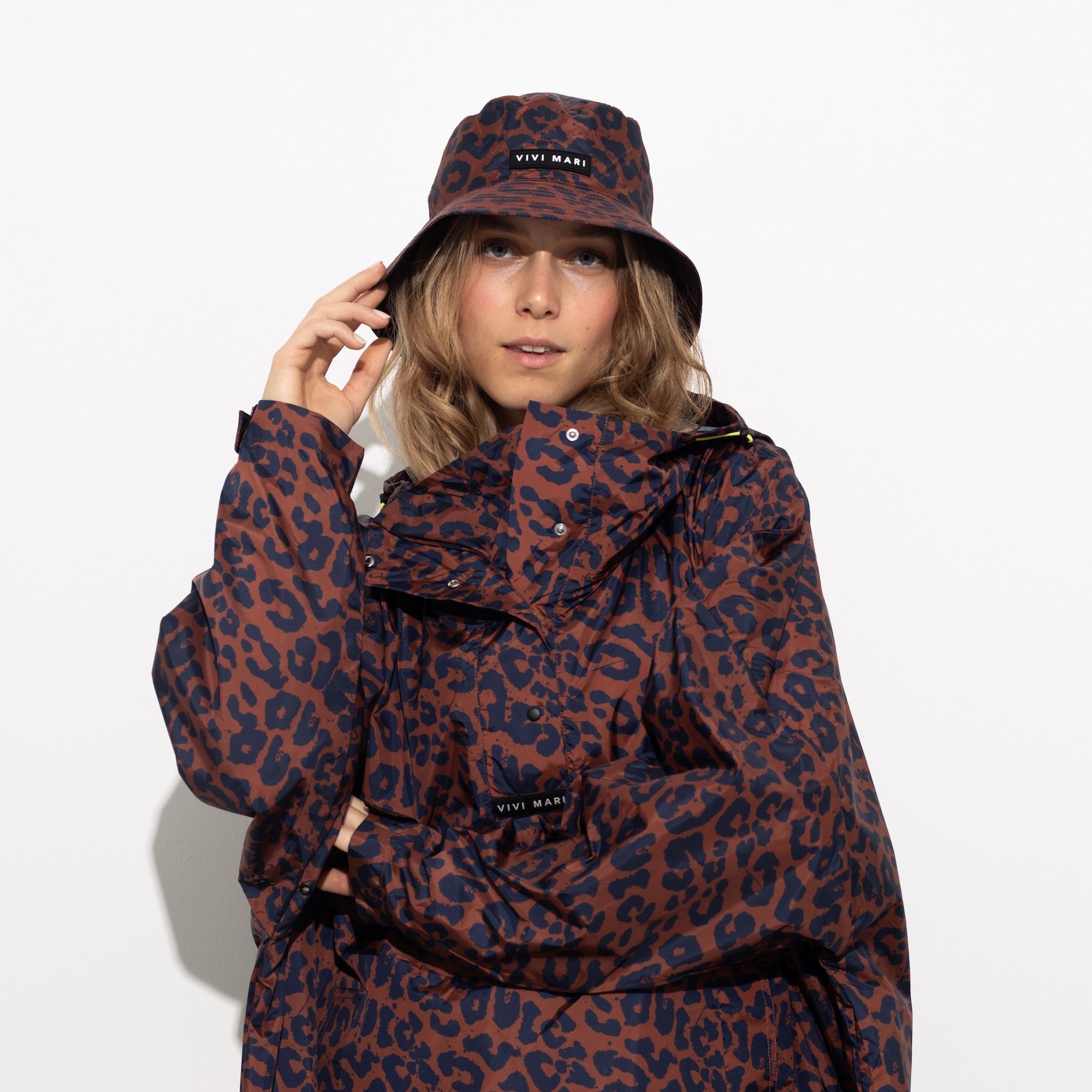 Bucket Hat leo splashes navy/rust - VIVI MARI