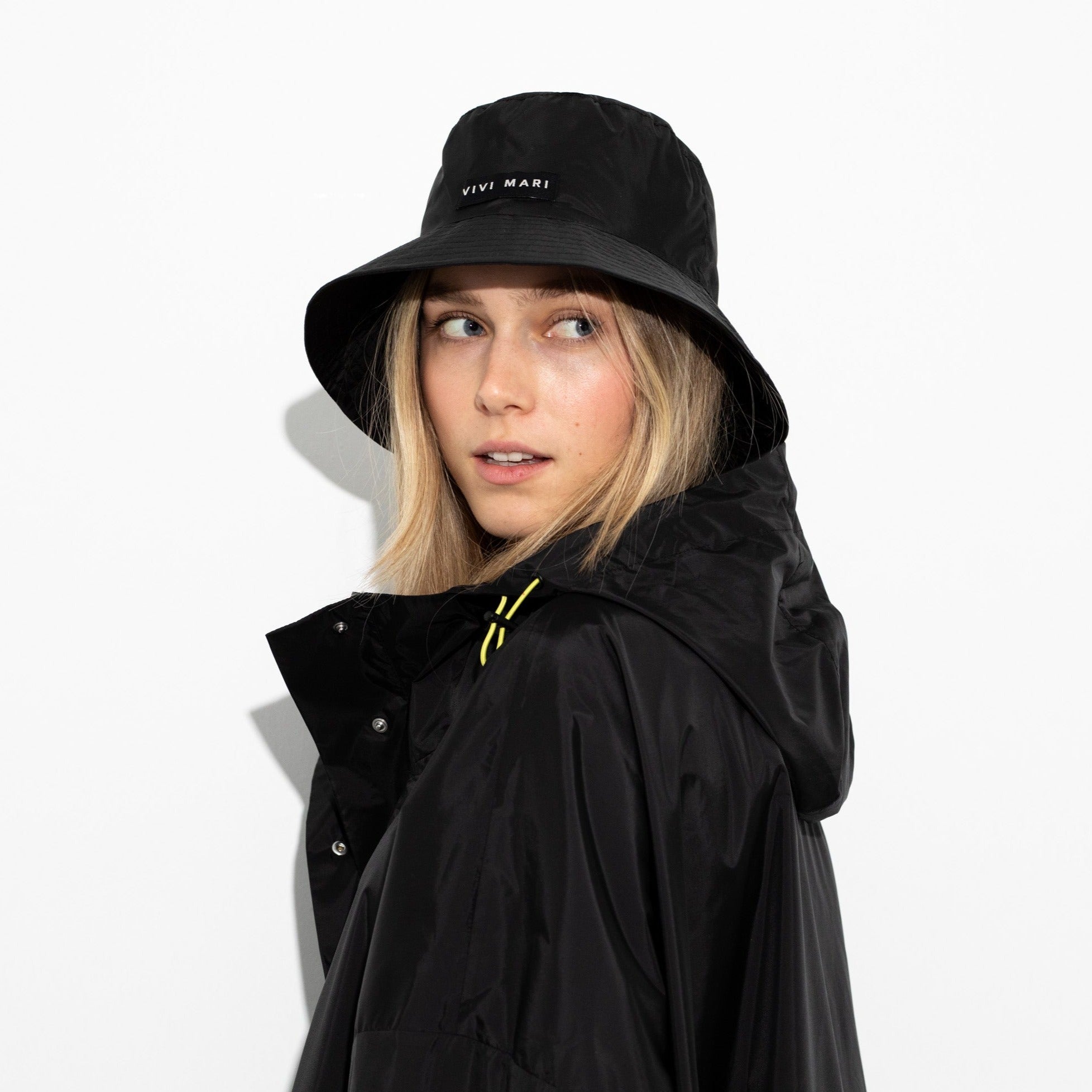 Bucket Hat solid black - VIVI MARI