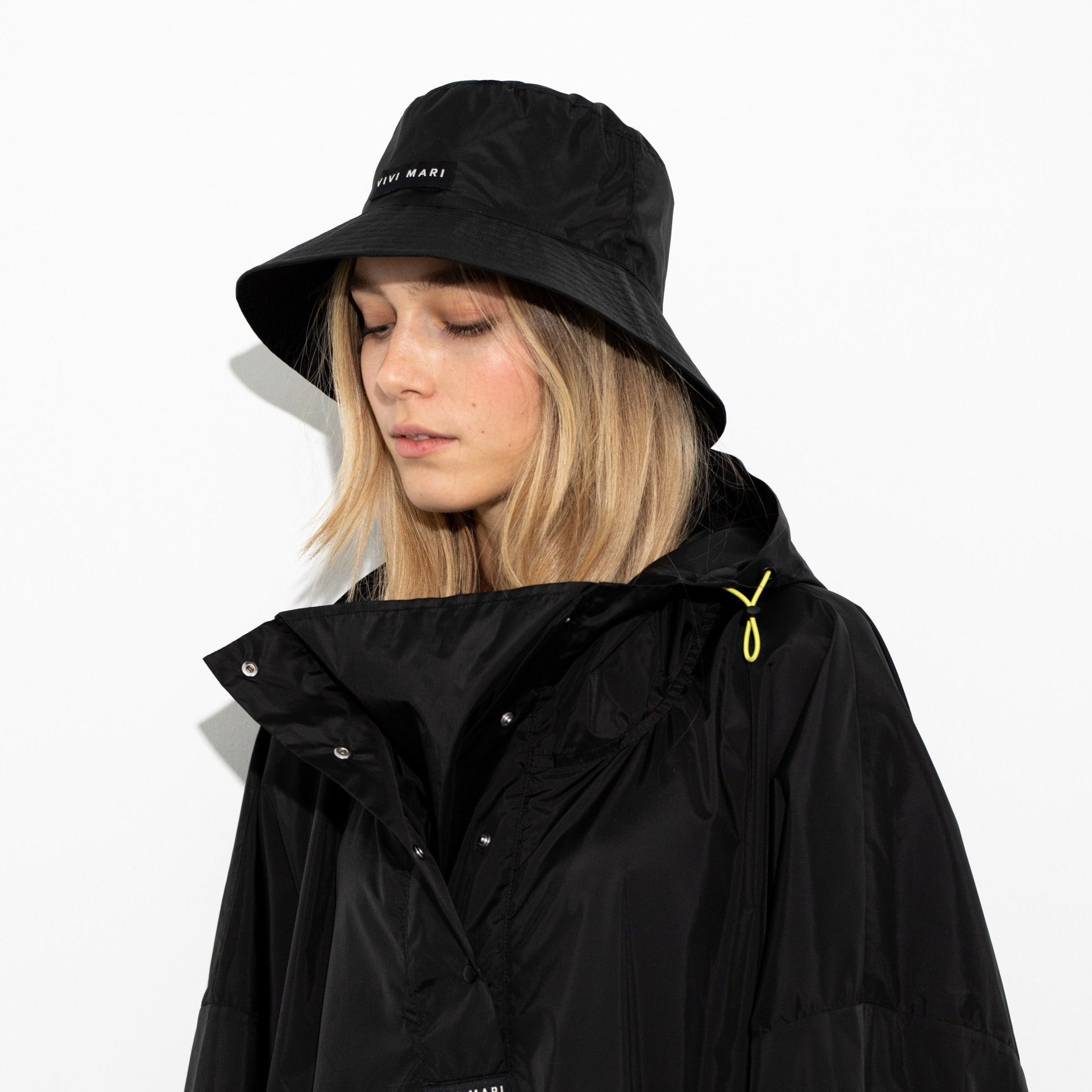 Bucket Hat solid black - VIVI MARI