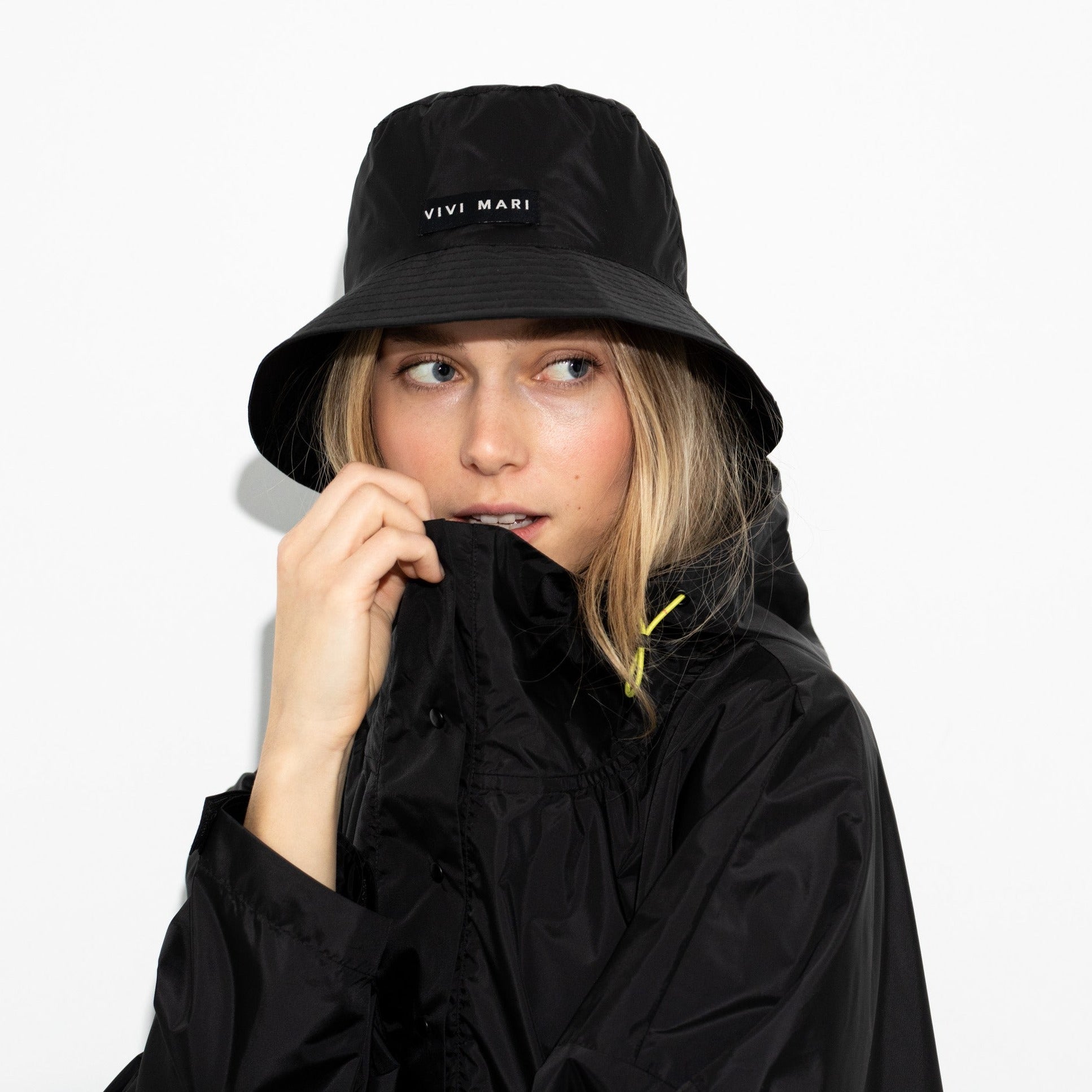 Bucket Hat solid black - VIVI MARI