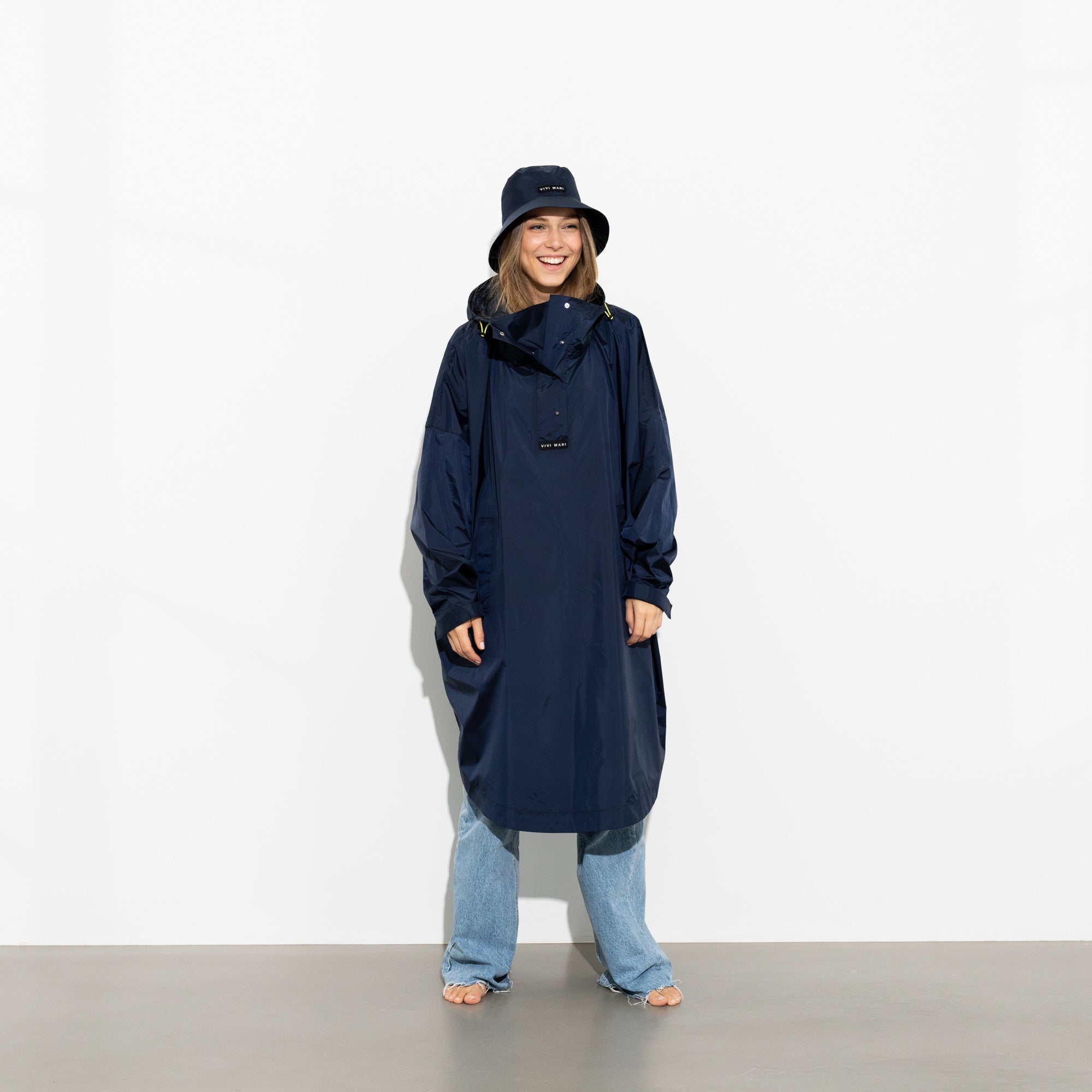 Bucket Hat solid navy - VIVI MARI