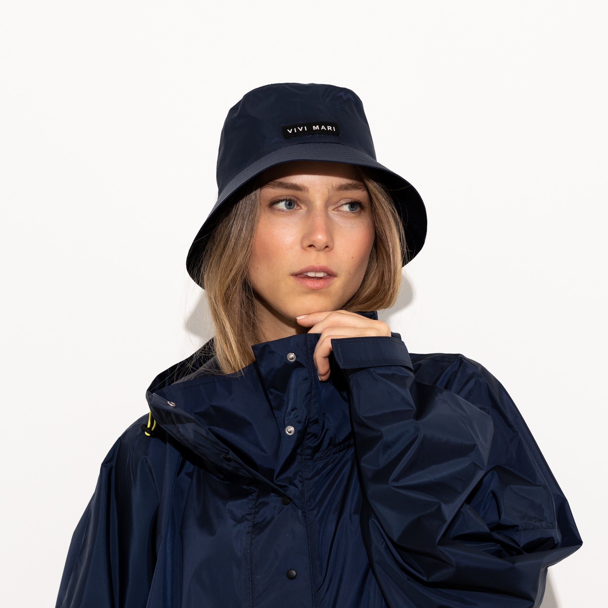 Bucket Hat solid navy - VIVI MARI