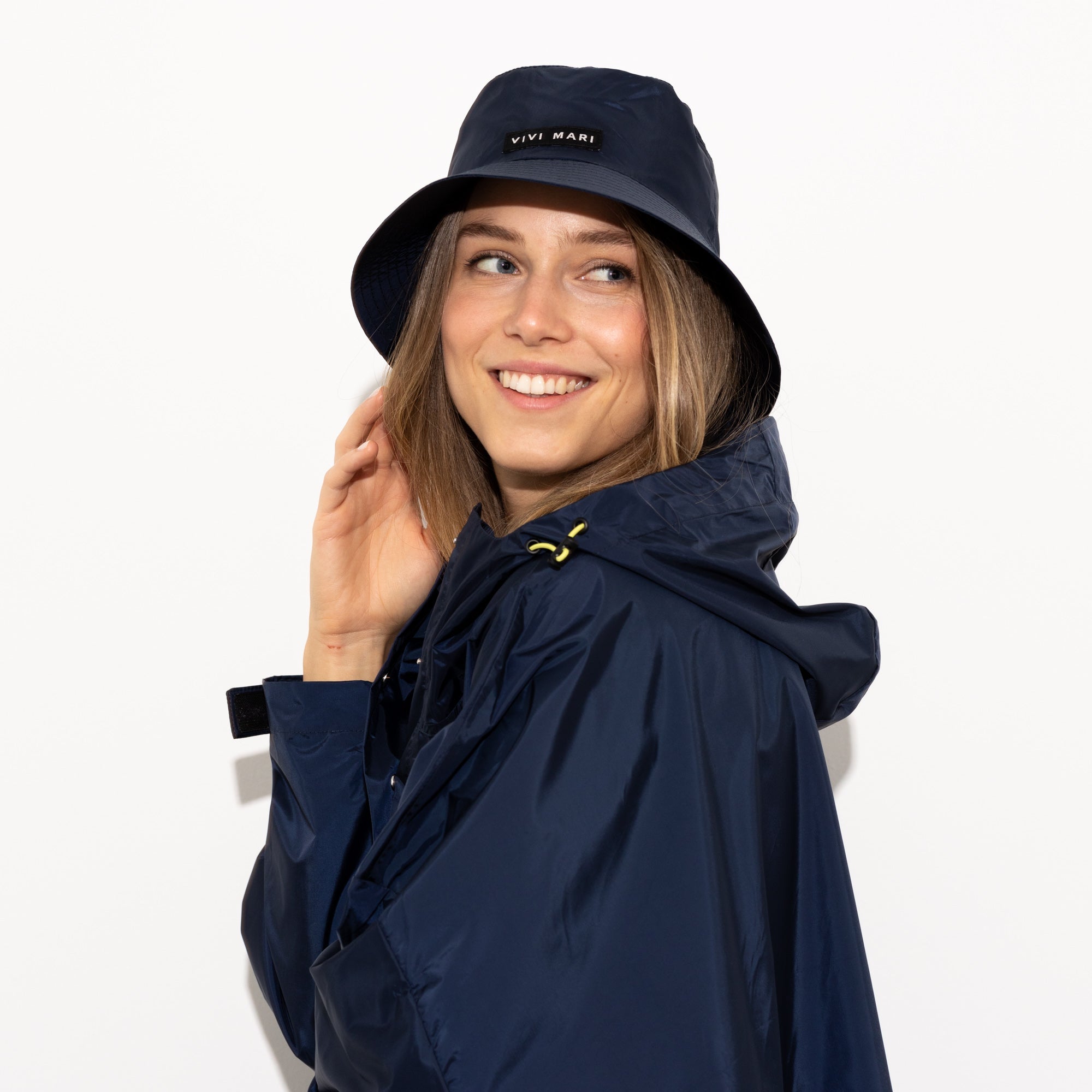 Bucket Hat solid navy - VIVI MARI