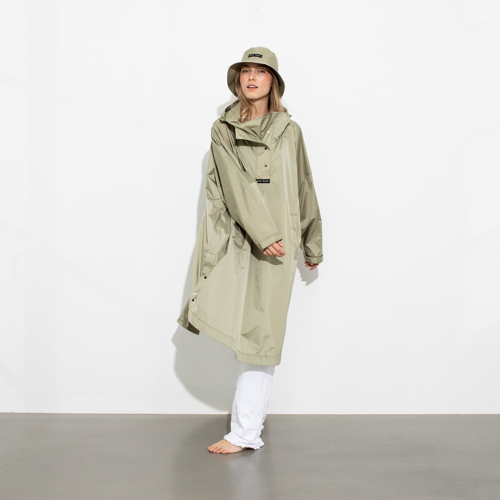 Bucket Hat solid pale olive - VIVI MARI
