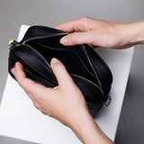 crossbody bag small + strap basic woven - black - VIVI MARI