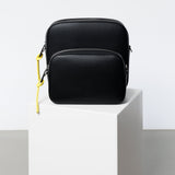 crossbody bag small + strap basic woven - black - VIVI MARI