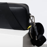 crossbody bag small + strap basic woven - black - VIVI MARI