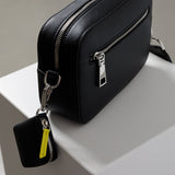 crossbody bag small + strap basic woven - black - VIVI MARI