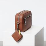 crossbody bag small + strap basic woven - tan - VIVI MARI