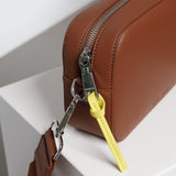 crossbody bag small + strap basic woven - tan - VIVI MARI