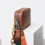 crossbody bag small + strap basic woven - tan - VIVI MARI