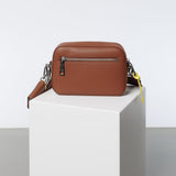 crossbody bag small + strap basic woven - tan - VIVI MARI