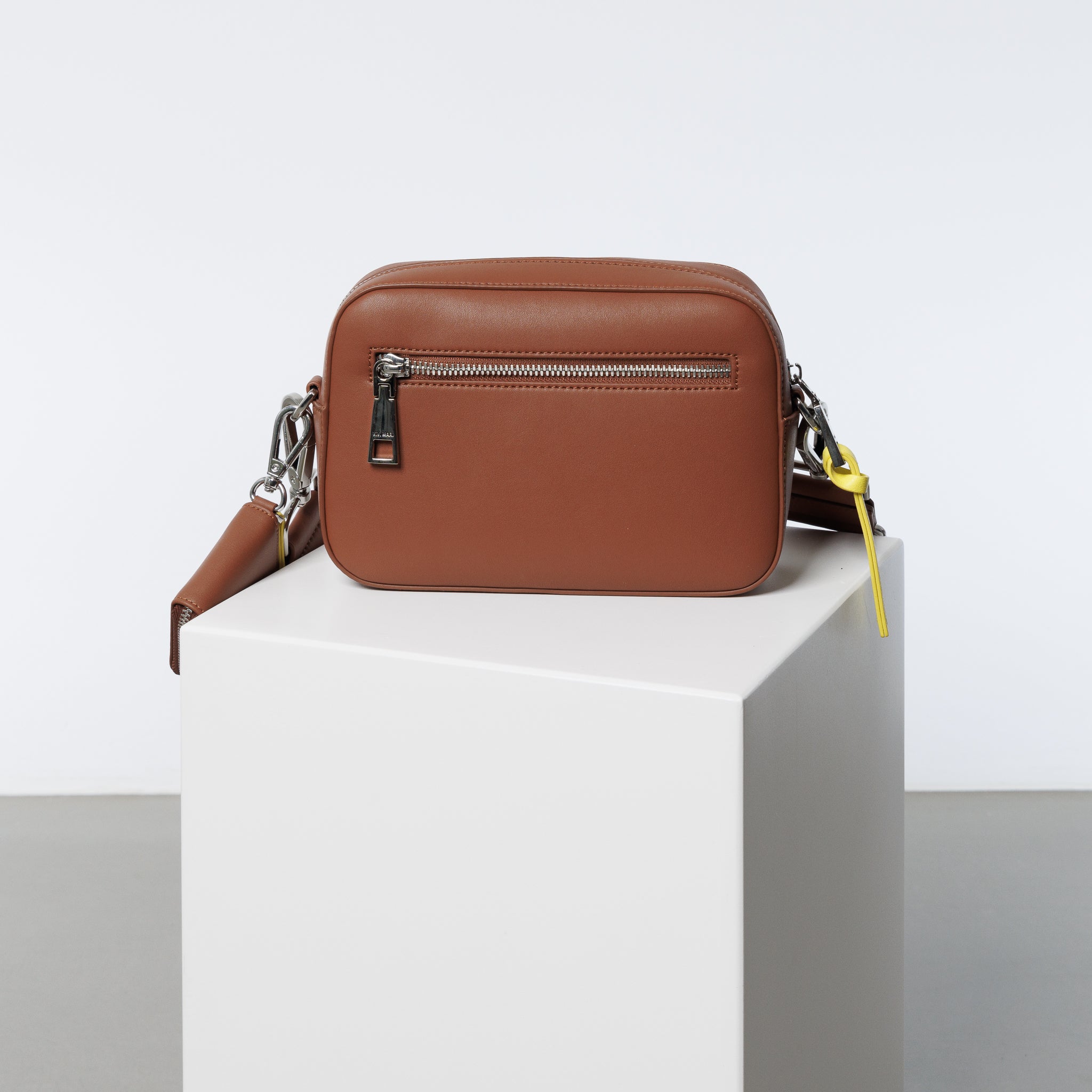 crossbody bag small + strap basic woven - tan - VIVI MARI